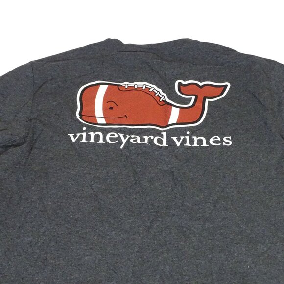 Vineyard Vines Men Long Sleeve Graphic T-Shirt Gray Football Whale Logo Size L - Picture 4 of 9